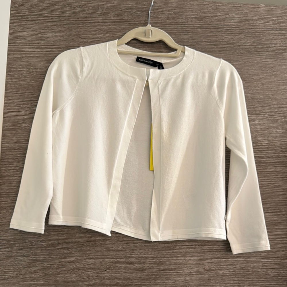 White Open Front Cardigan
